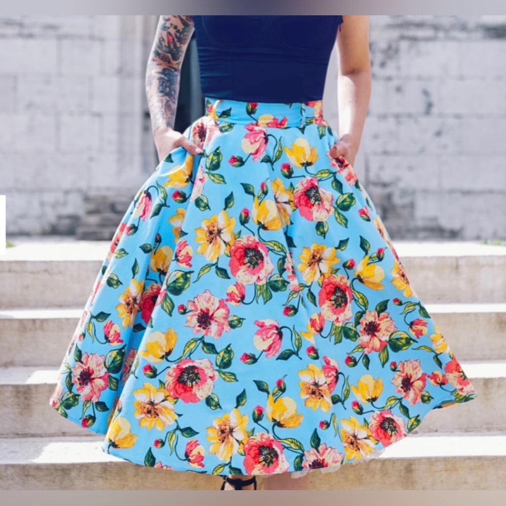 British Retro - Sunshine 50s Style Full Circle
'Bonny Skirt' With Pockets!